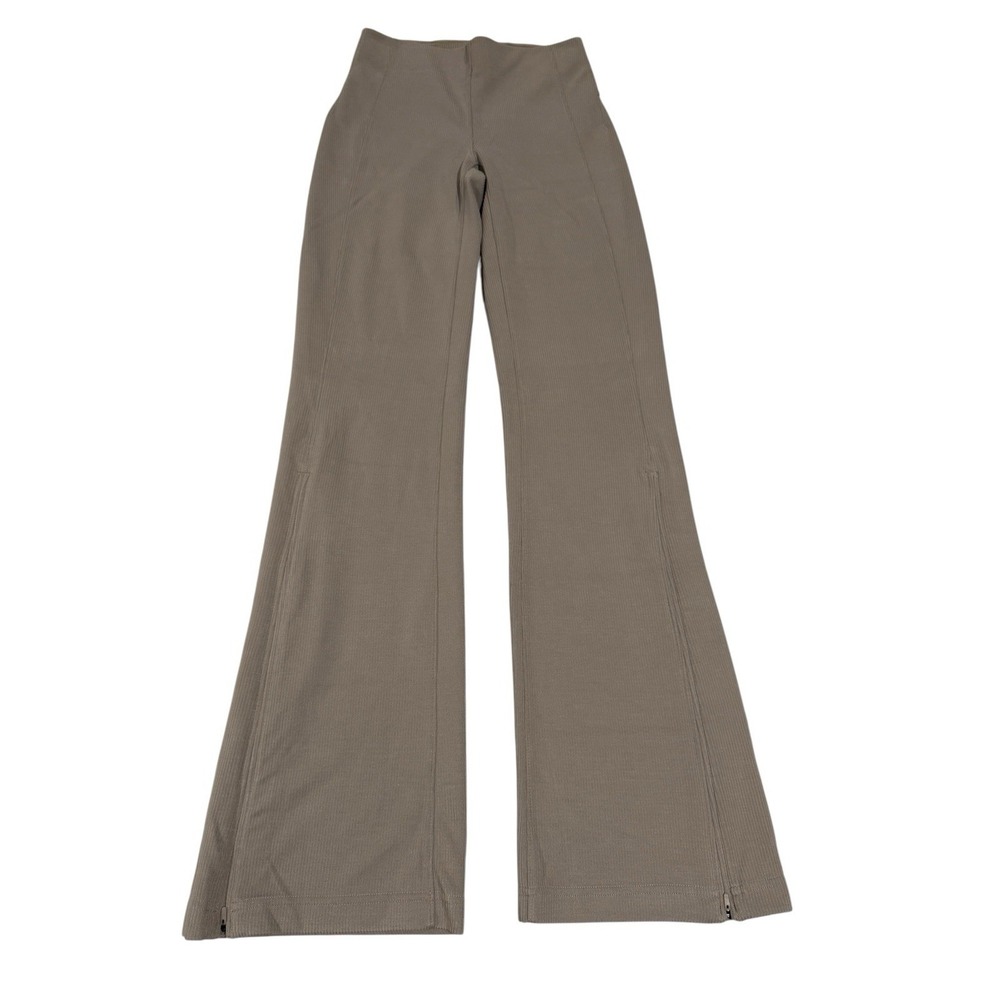 LULULEMON Brushed Softstreme Ribbed Zip Flared Pant 32.5" Riverstone Size 4 ECU